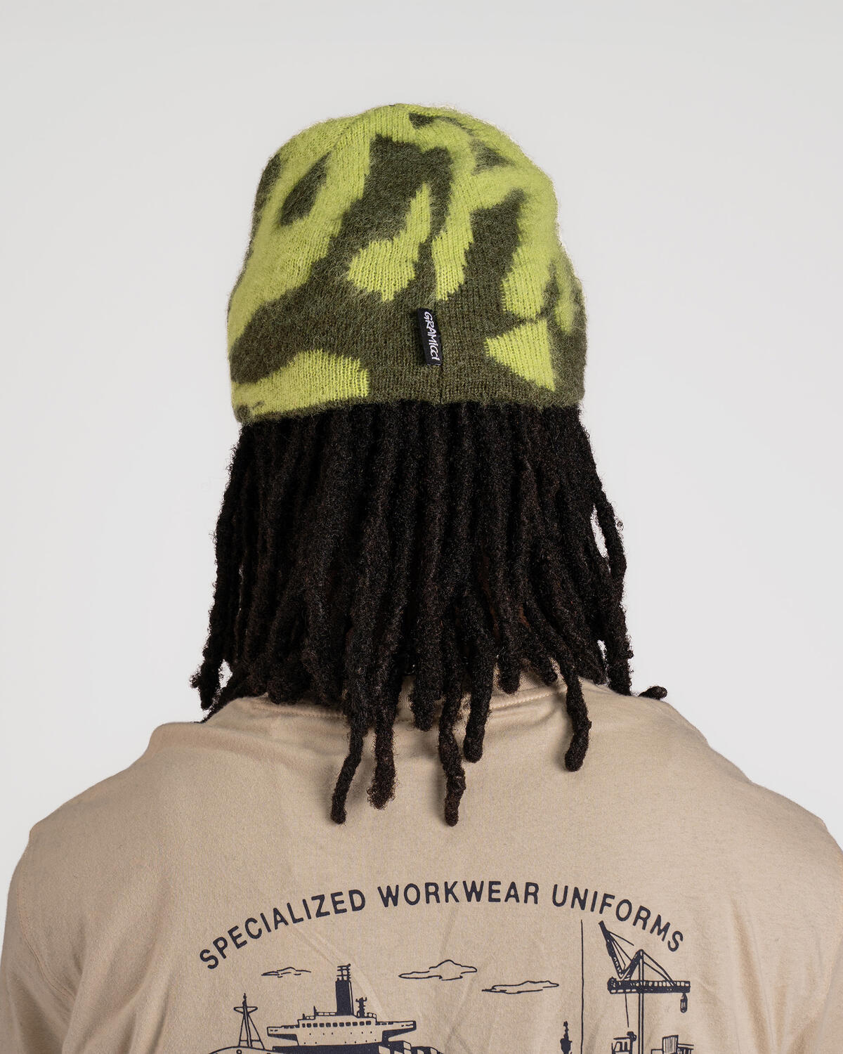 Gramicci MOHAIR BURLY RUNNINGMAN BEANIE | G5FA-151-CHT | AFEW STORE